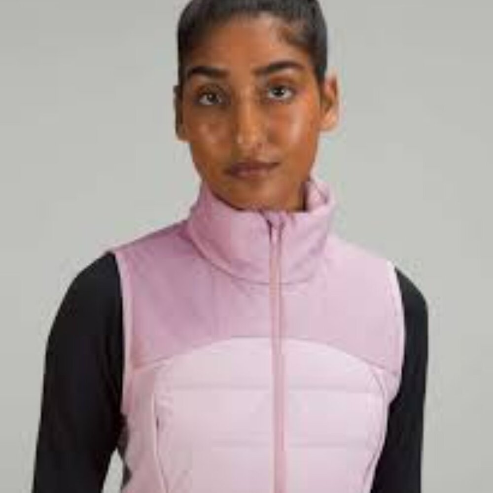 lululemon athletica Down for a Run vest, Light ROSE PINK, size 10